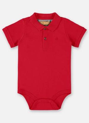 Up Baby - Body Polo em Suedine para Bebê Vermelho - UP BABY