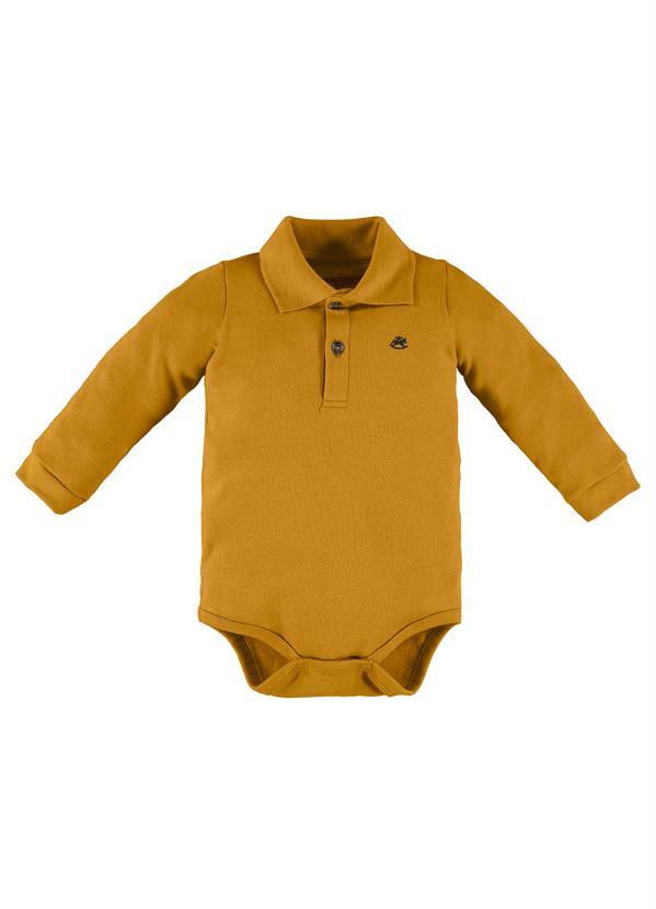 Up Baby - Body Polo Manga Longa Amarelo