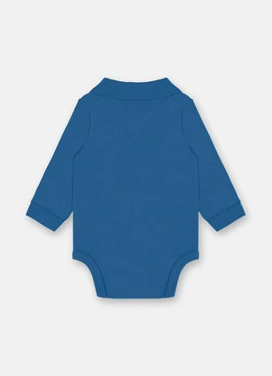Up Baby - Body Polo Manga Longa Bebê Menino Azul - UP BABY