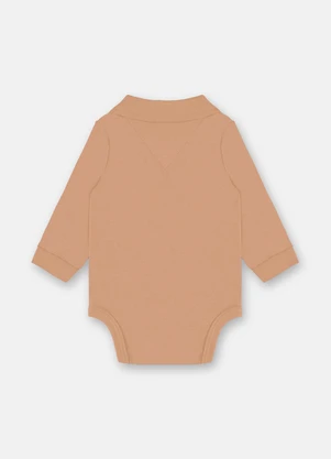 Up Baby - Body Polo Manga Longa Bebê Menino Bege - UP BABY