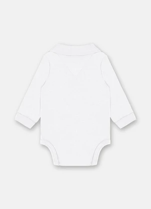 Up Baby - Body Polo Manga Longa Bebê Menino Branco - UP BABY