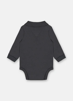 Up Baby - Body Polo Manga Longa Bebê Menino Cinza - UP BABY