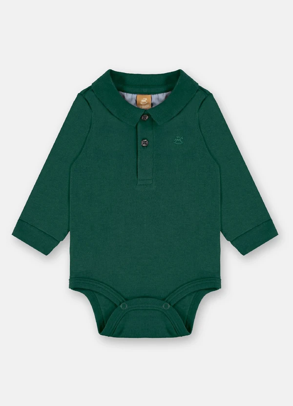 Up Baby - Body Polo Manga Longa Bebê Menino Verde