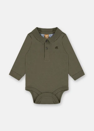 Up Baby - Body Polo Manga Longa Bebê Menino Verde - UP BABY