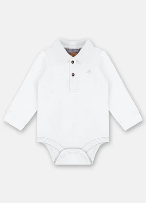 Up Baby - Body Polo para Bebê Menino Branco - UP BABY