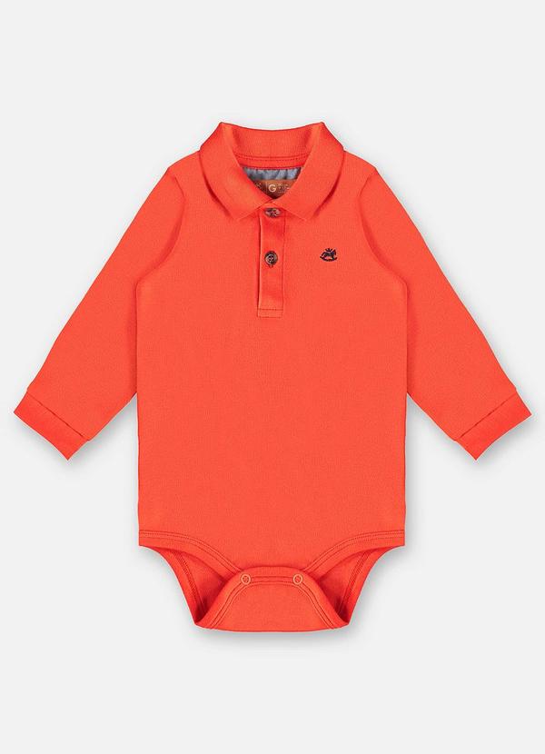 Up Baby - Body Polo para Bebê Menino Laranja