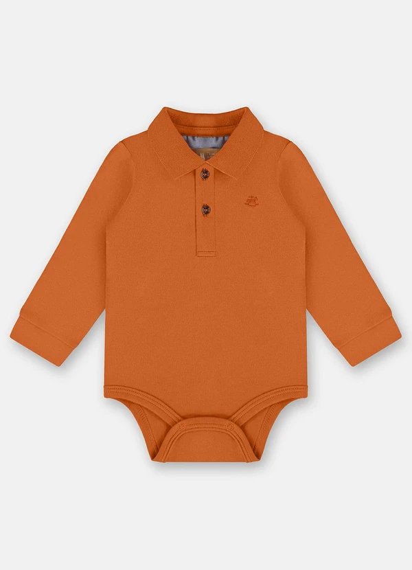 Up Baby - Body Polo para Bebê Menino Laranja