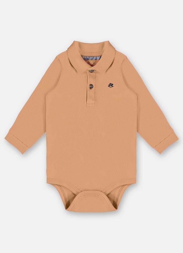 Up Baby - Body Polo para Bebê Menino Marrom