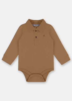 Up Baby - Body Polo para Bebê Menino Marrom - UP BABY