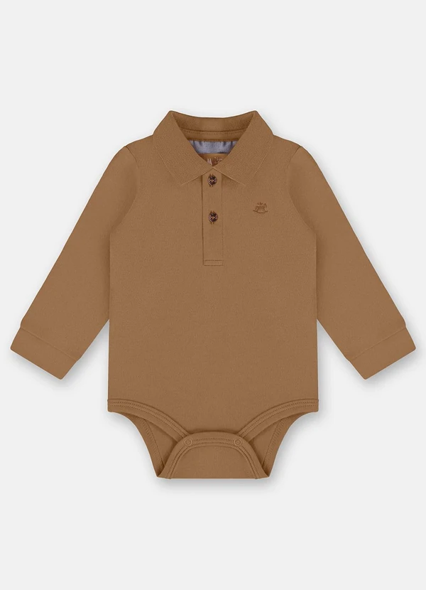 Up Baby - Body Polo para Bebê Menino Marrom