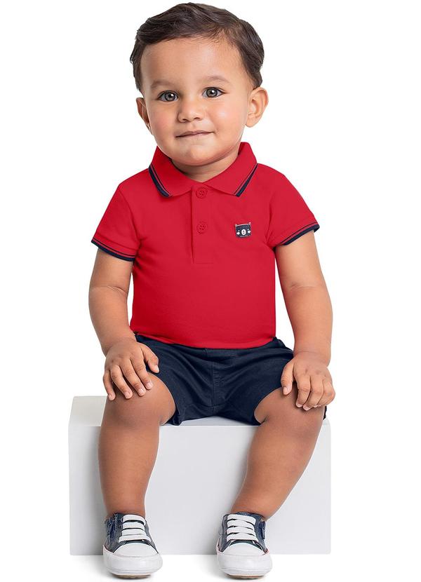 Quimby - Body Polo para Bebê Menino Vermelho