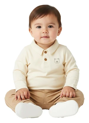 Malwee Kids - Body Polo Ursinho Bege - MALWEE KIDS