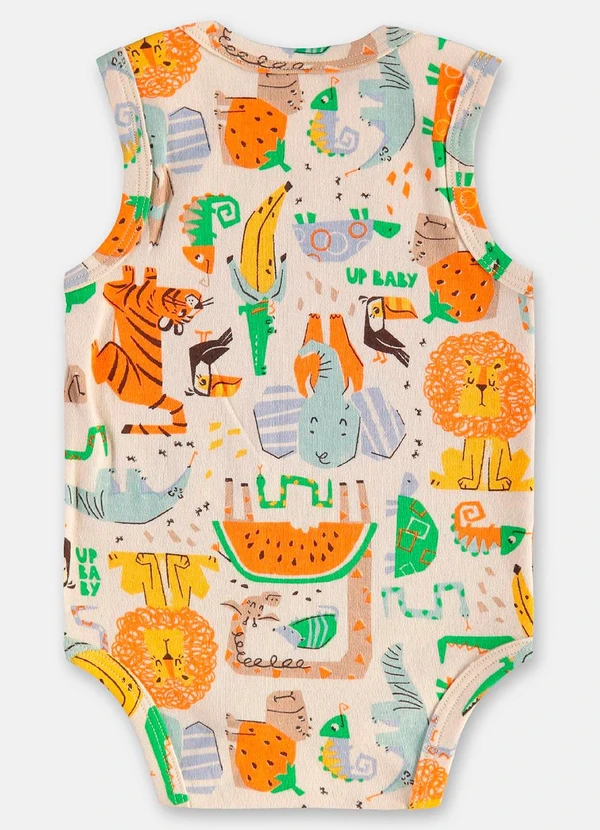 Up Baby - Body Regata Bebê Menino Suedine Bege 3