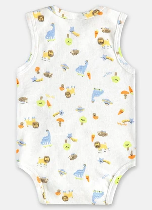 Up Baby - Body Regata Bebê Menino Suedine Branco - UP BABY