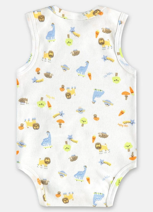Up Baby - Body Regata Bebê Menino Suedine Branco 2