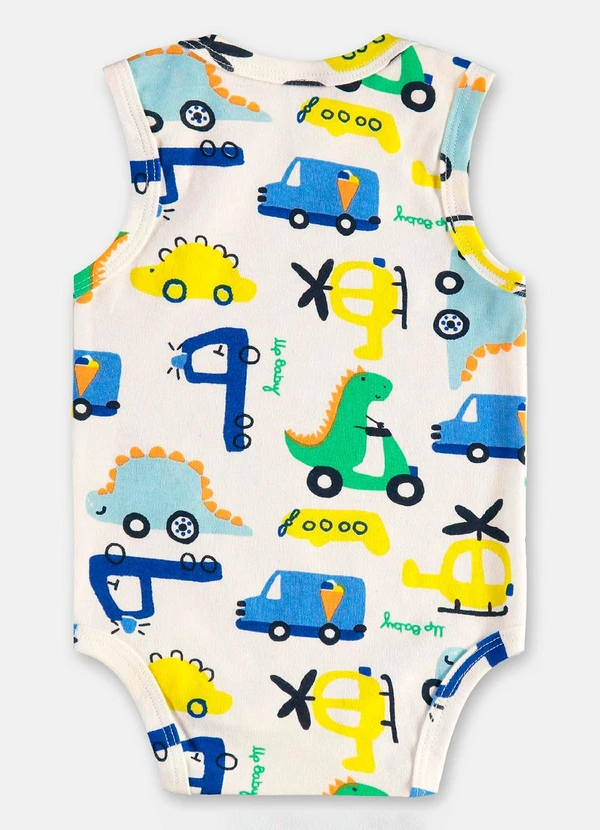 Up Baby - Body Regata Bebê Menino Suedine Branco 2