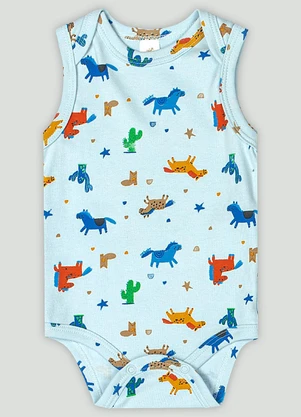 Body Regata para Bebê Menino Up Baby Azul - UP BABY
