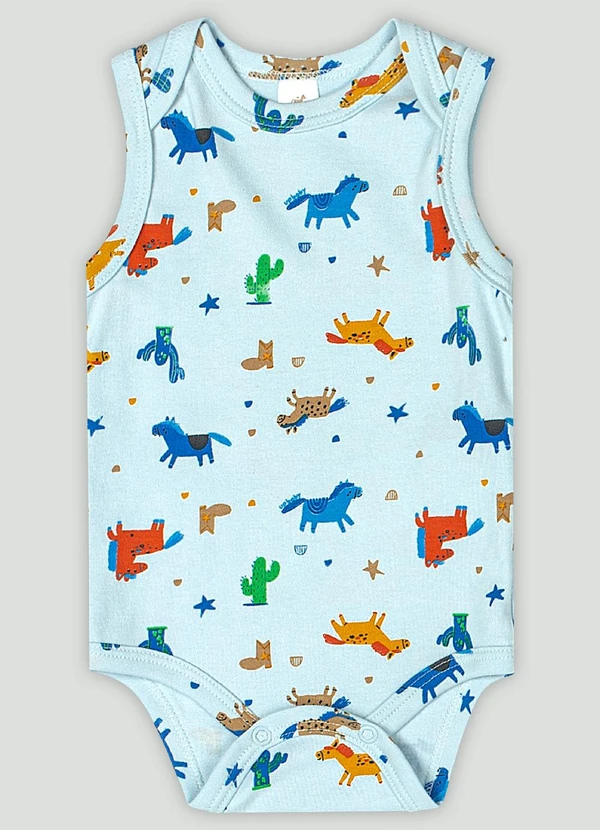 Up Baby - Body Regata para Bebê Menino Up Baby Azul