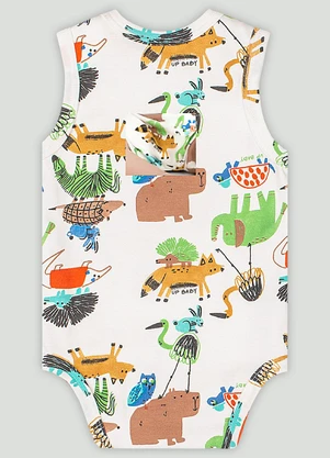 Body Regata para Bebê Menino Up Baby Branco - UP BABY