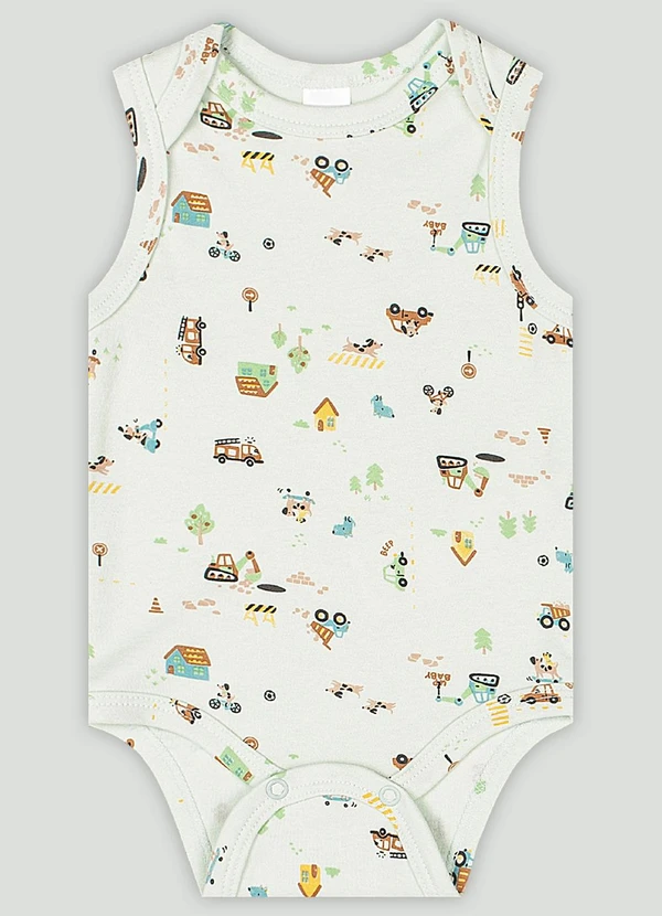 Up Baby - Body Regata para Bebê Menino Verde