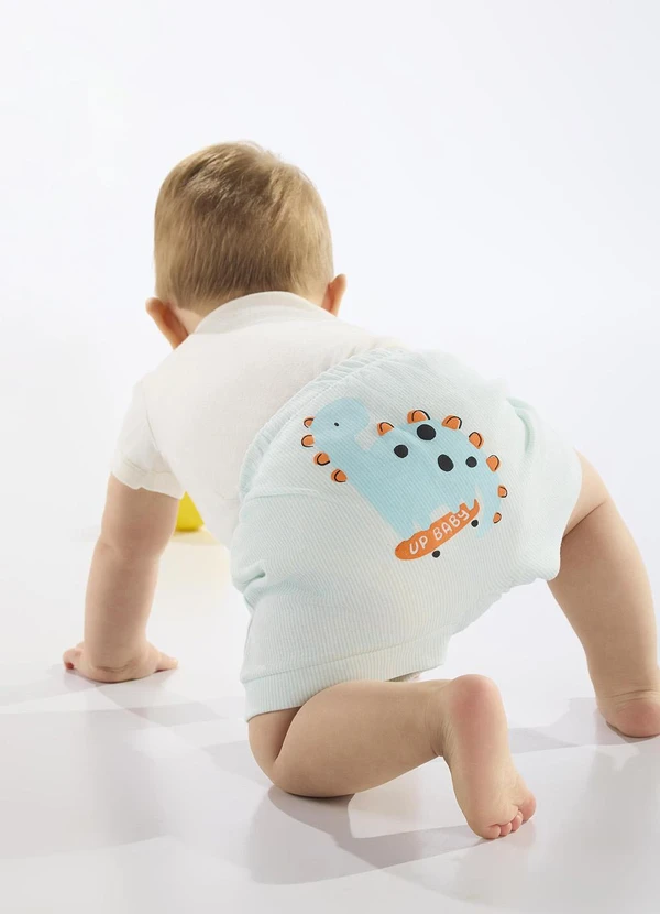 Up Baby - Body Suedine Bebê Menino Bege 2