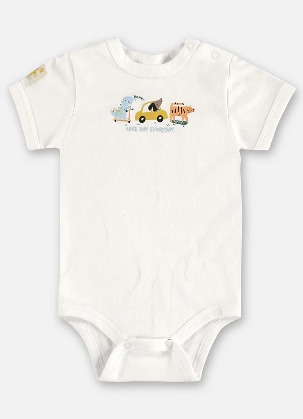 Up Baby - Body Suedine Bebê Menino Bege 3