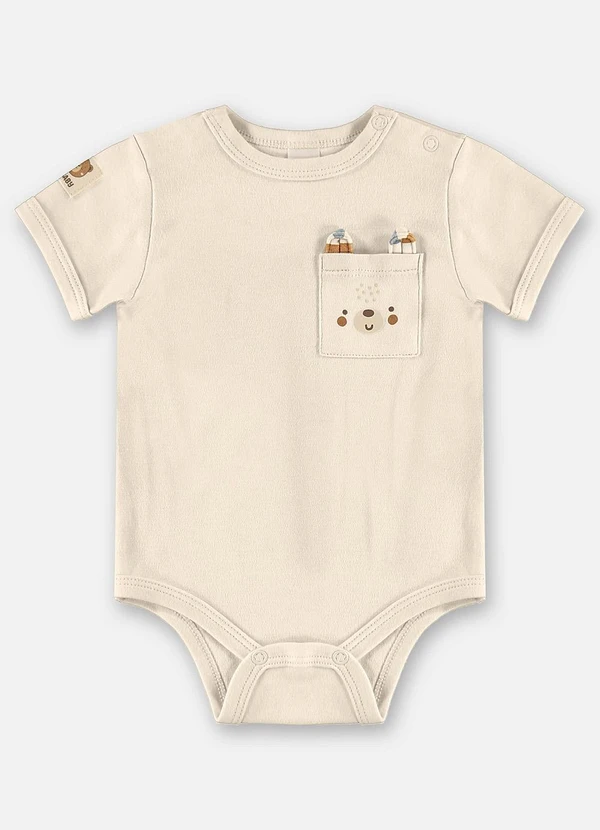 Up Baby - Body Suedine Bebê Menino Bege 3