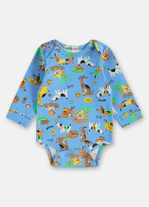 Up Baby - Body Suedine para Bebê Menino Azul - UP BABY