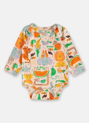 Up Baby - Body Suedine para Bebê Menino Bege - UP BABY