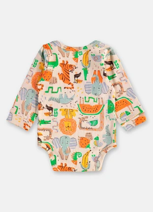 Up Baby - Body Suedine para Bebê Menino Bege - UP BABY