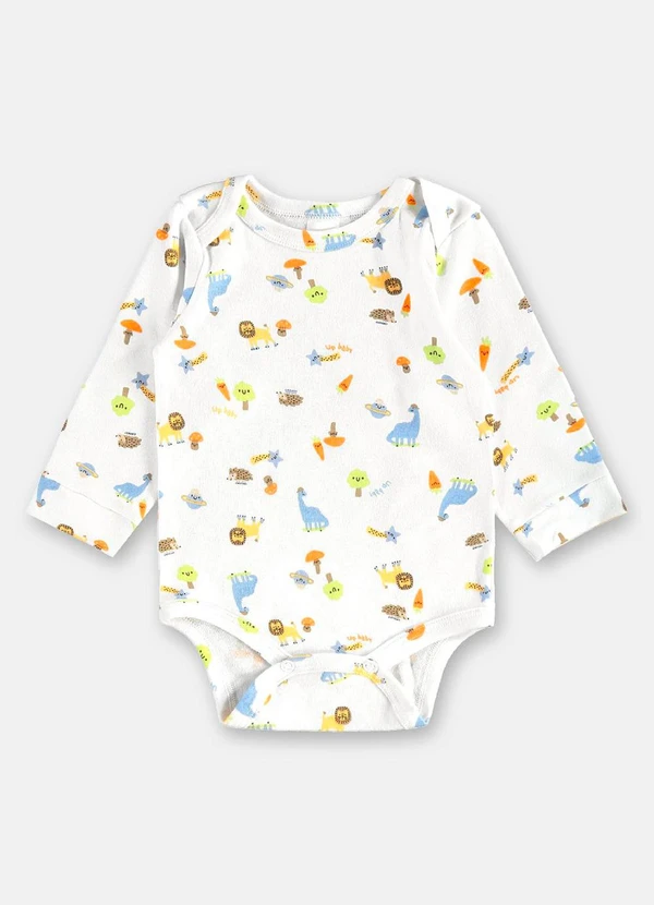 Up Baby - Body Suedine para Bebê Menino Branco