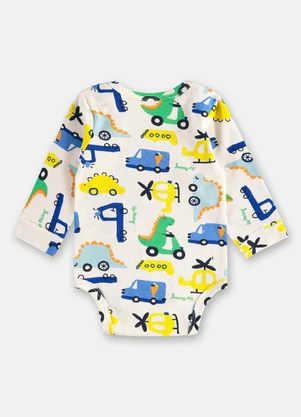 Up Baby - Body Suedine para Bebê Menino Branco - UP BABY
