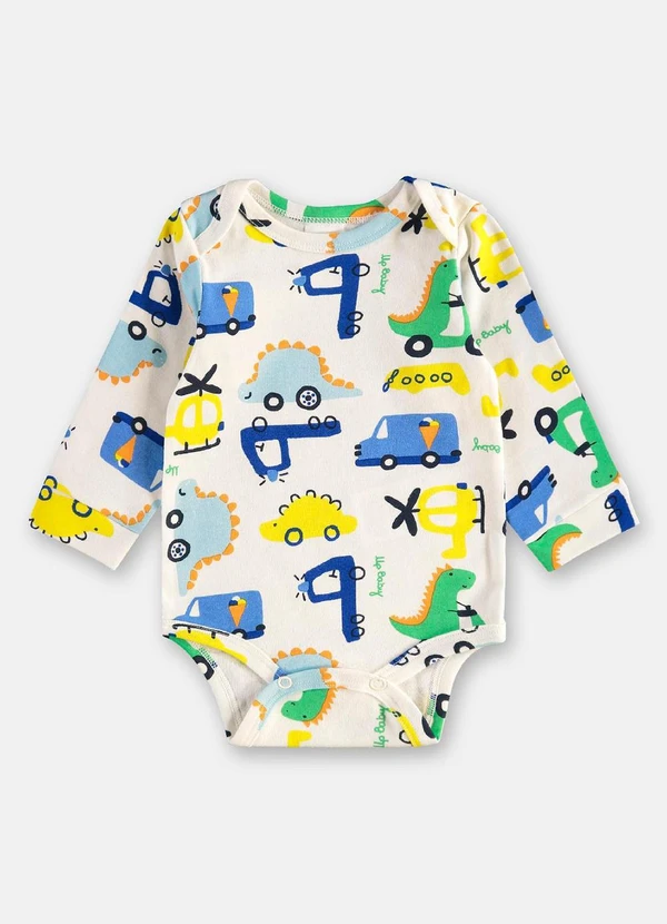 Up Baby - Body Suedine para Bebê Menino Branco