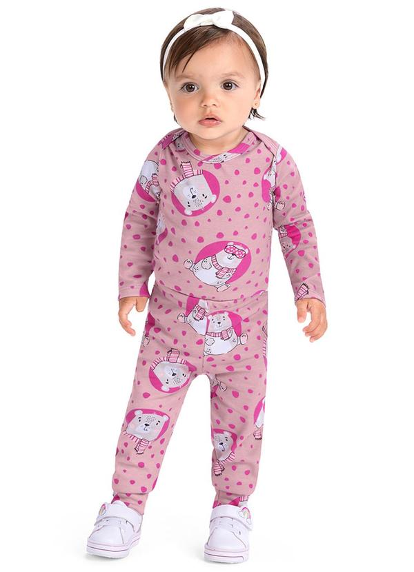 Alenice - Body Ursinho Unissex Rosa  2