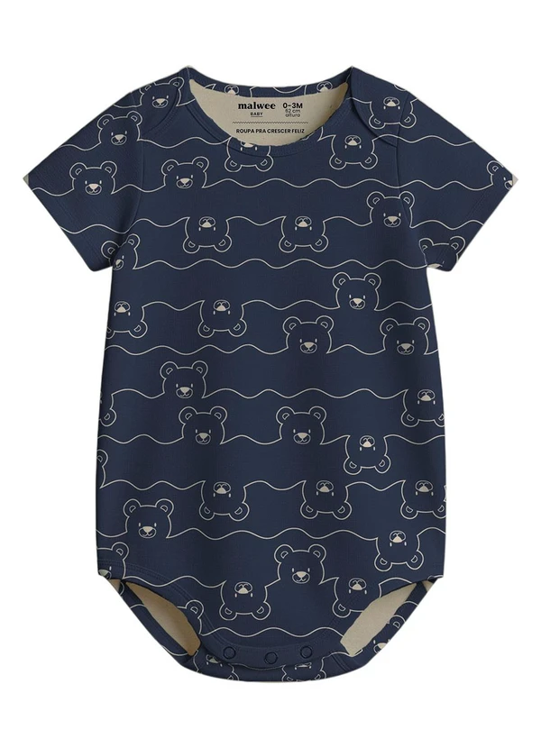 Malwee Kids - Body Ursinhos em Cotton Azul Marinho 2