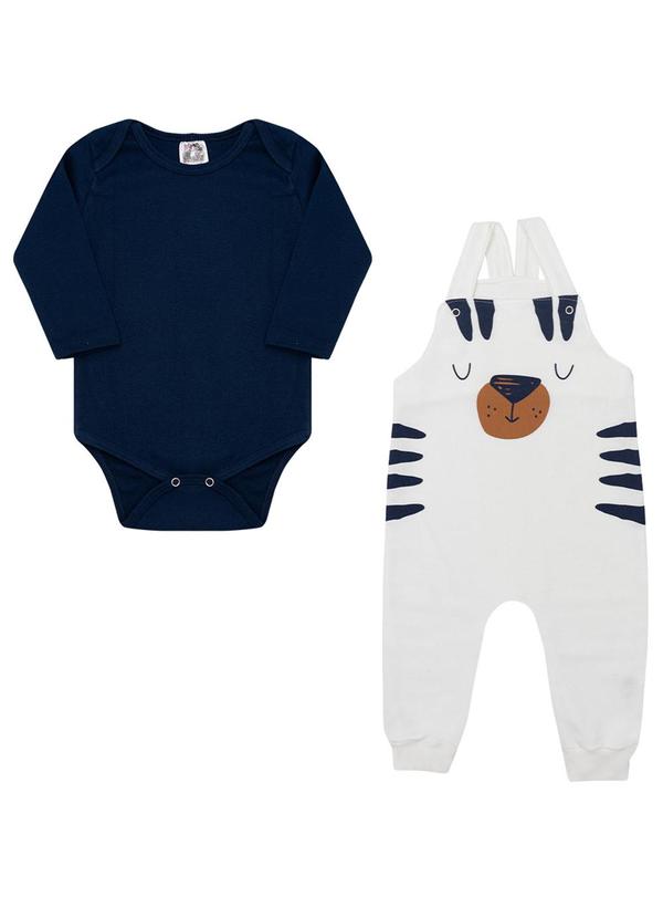 Galerinha - Jardineira Menino Conjunto Bebê Azul