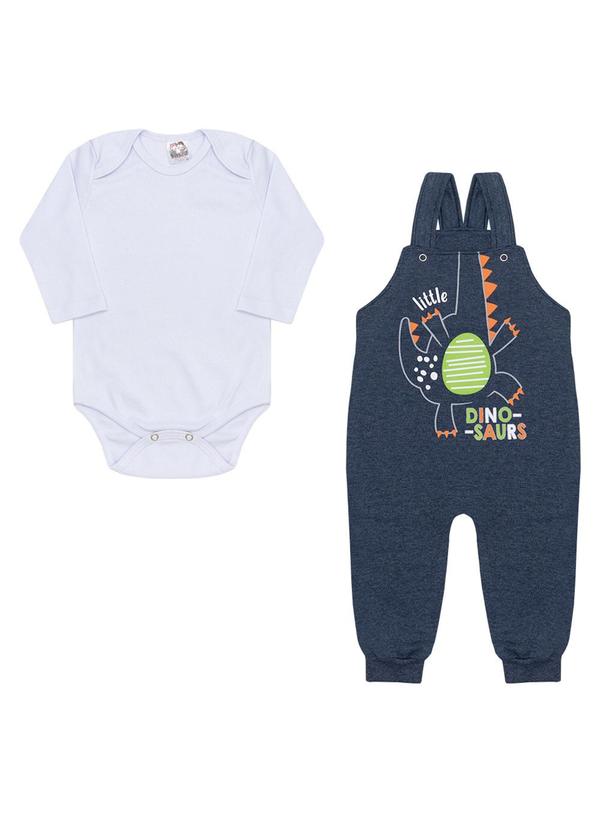 Galerinha - Jardineira Menino Conjunto Bebê Azul