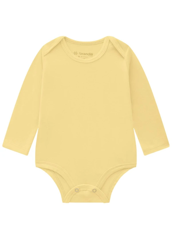 Brandili Baby - Kit 2 Bodies Bebê Unissex com Cor Lisa Amarelo