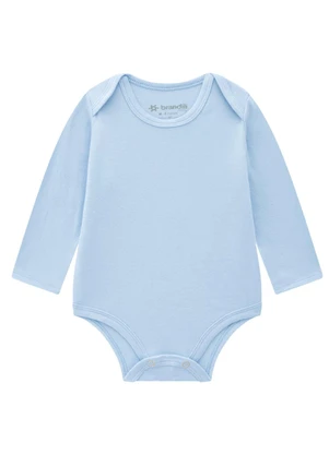 Brandili Baby - Kit 2 Bodies Bebê Unissex com Cor Lisa Azul - BRANDILI BABY