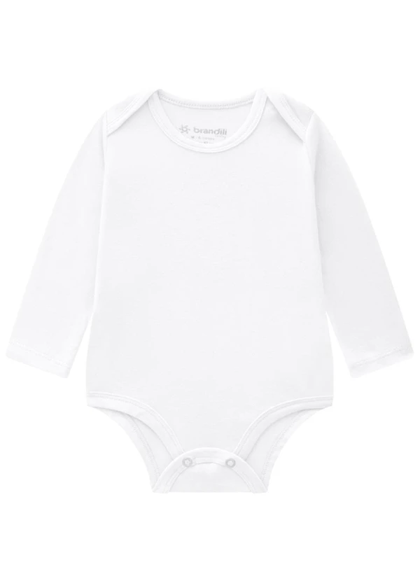 Brandili Baby - Kit 2 Bodies Bebê Unissex com Cor Lisa Branco