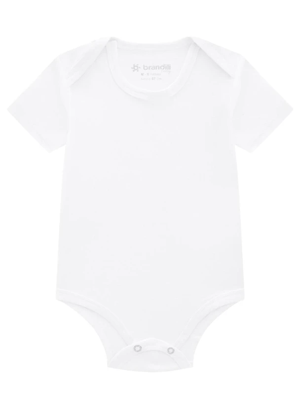 Brandili Baby - Kit 2 Bodies Bebê Unissex com Cor Lisa Branco