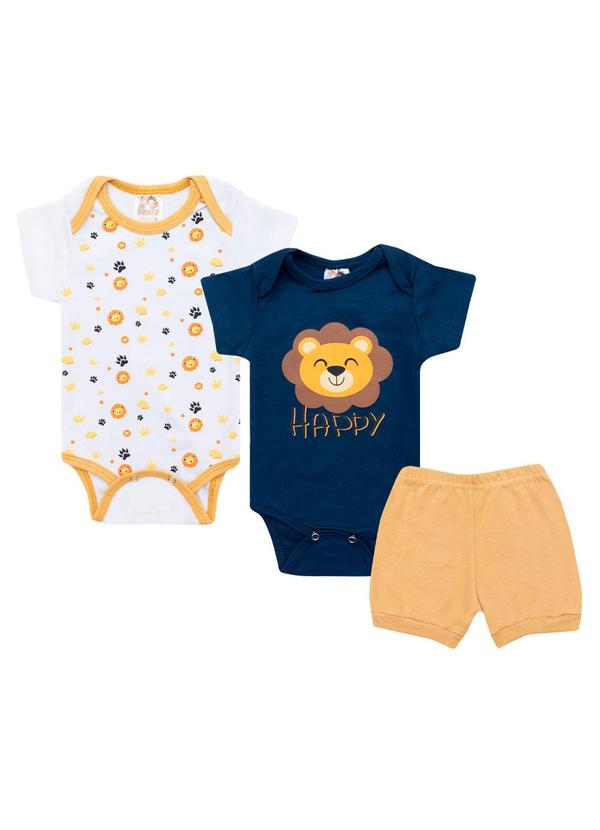 Galerinha - Kit Body Bebê 3 Peças Verão Azul