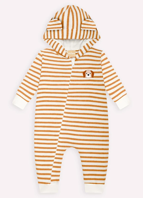 Milon - Macacão Bebê Menino Listrado Amarelo 2