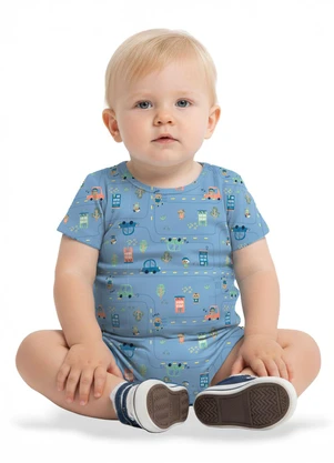 Malwee Kids - Macaquinho Básico Carrinhos Azul - MALWEE KIDS