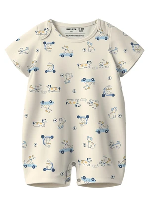 Malwee Kids - Macaquinho Básico Carrinhos Branco - MALWEE KIDS