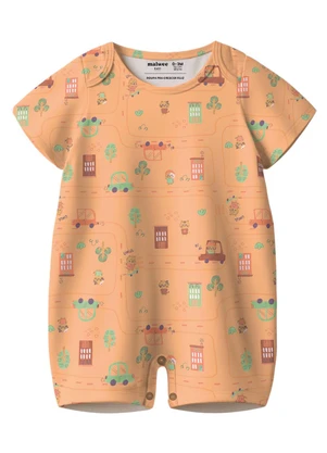 Malwee Kids - Macaquinho Básico Carrinhos Laranja - MALWEE KIDS