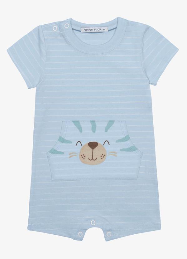 Trick Nick - Macaquinho Infantil Cotton Listrado Azul