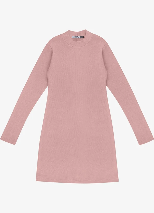 Minty - Vestido Juvenil Midi em Ribana  Rosa 5