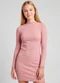 Minty - Vestido Juvenil Midi em Ribana  Preto - variação: Rosa