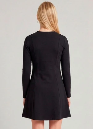 Minty - Vestido Juvenil Molecotton Curto Preto - MINTY
